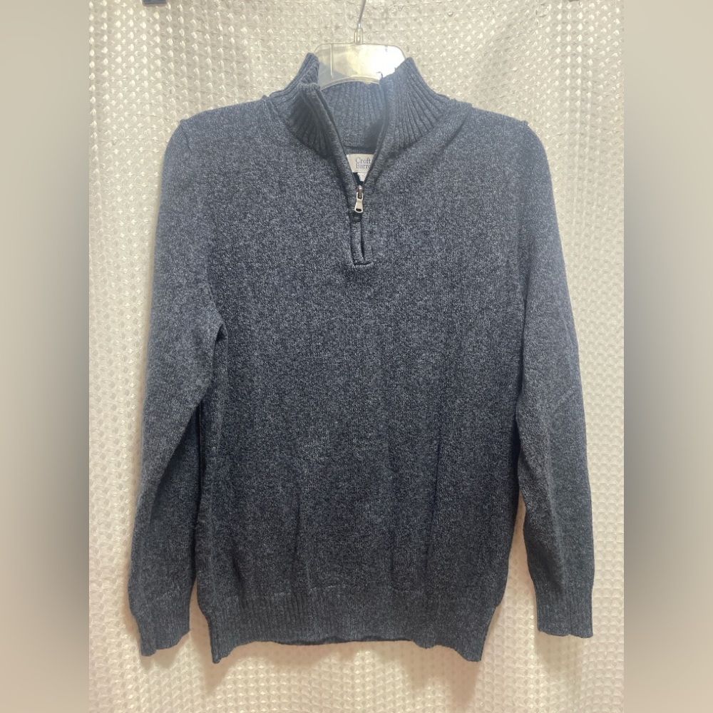 Croft & Barrow Men’s Half-Zip Sweater – Grayish blue Knit Pullover, Size Small